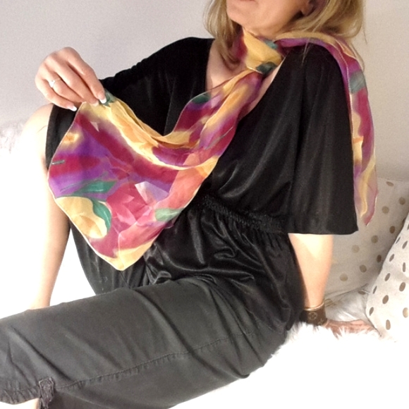 Floral Scarf Long Wrap Shoulder Bikini Versatile Scarf MULTI PURPOSE - Picture 5 of 6